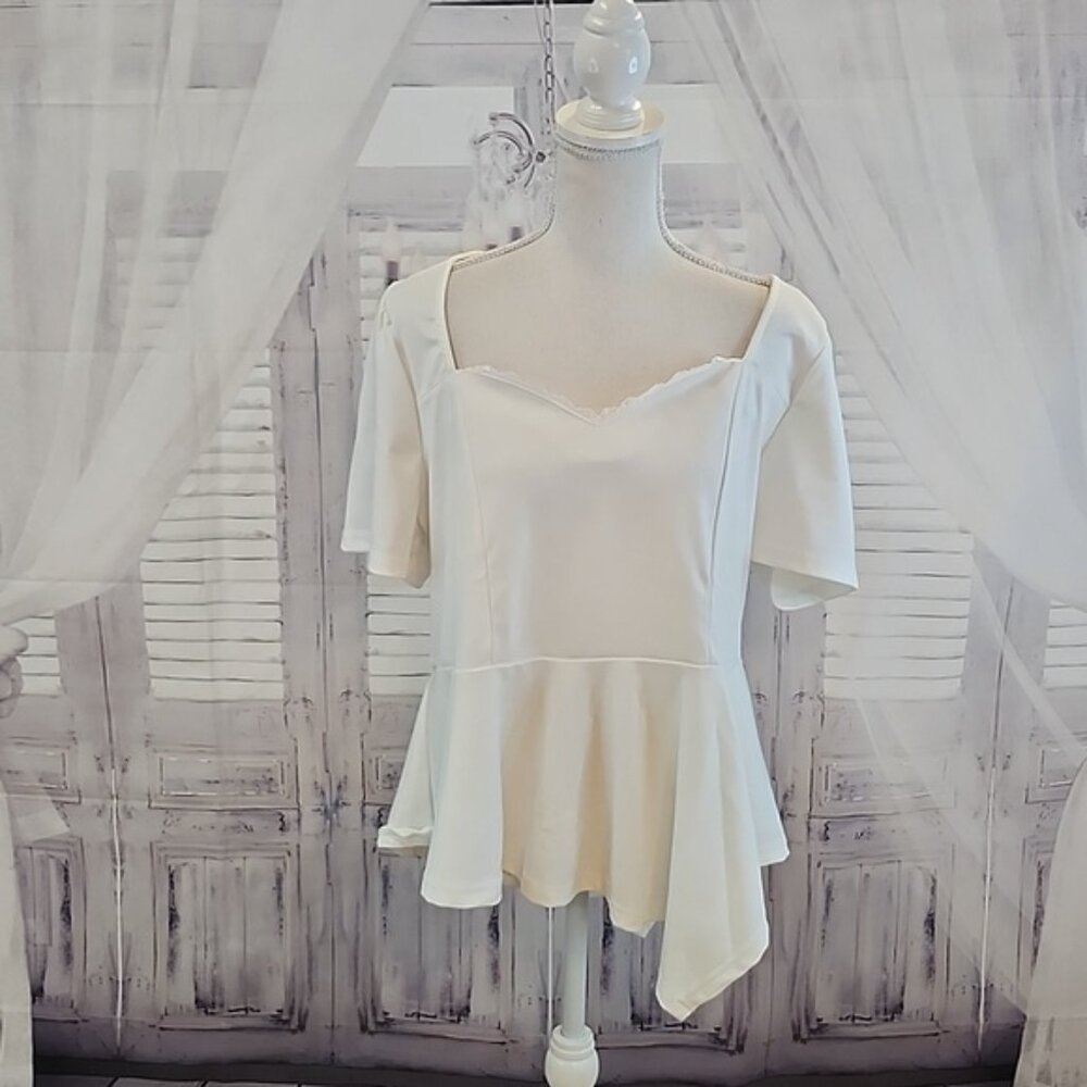 Shein Hanky Hem Blouse NWOT